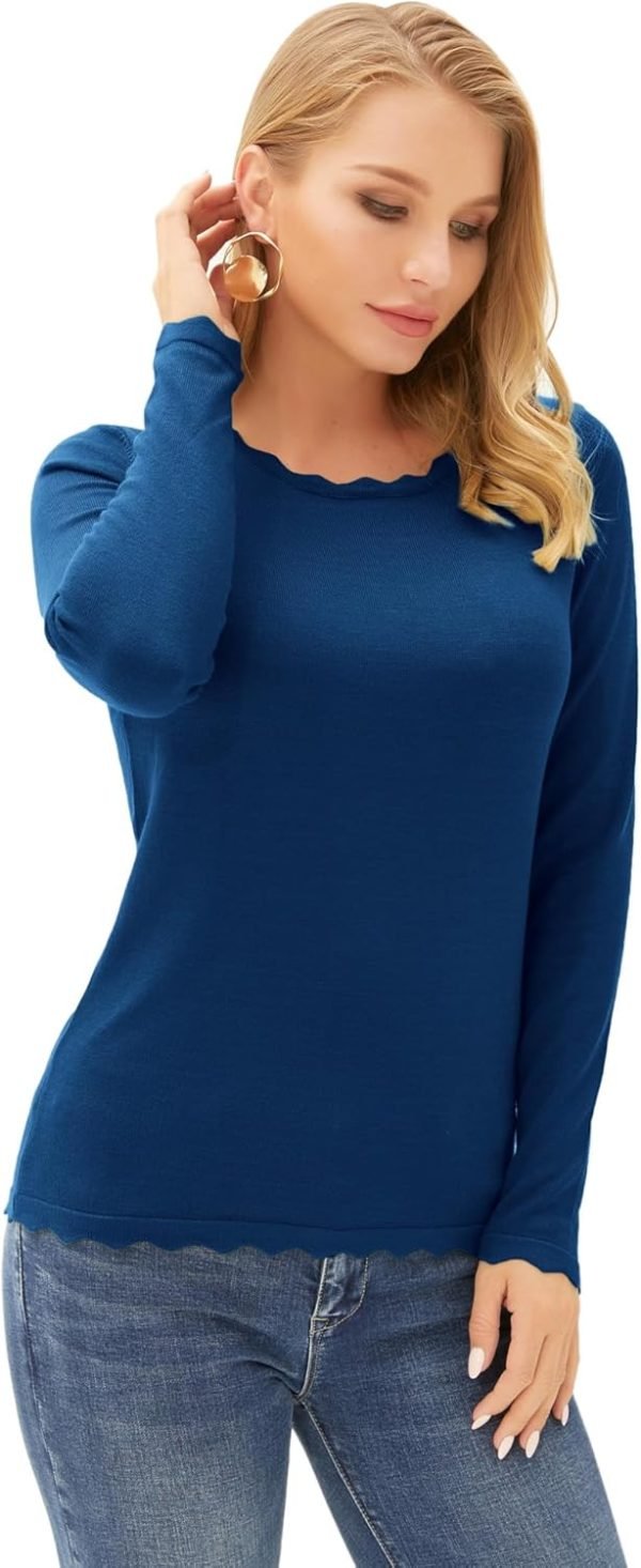 Women's High Stretchy Long Sleeve Pullover Sweater Blouse Top