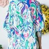 Women 2024 Loose V-Neck Shirts Paisley Print Lantern Sleeve Blouse Tops