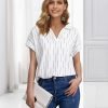 Women's Short Sleeve Chiffon Blouses Office Work Dress Shirts Business Casual Tops
