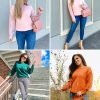 71RTjFQuidL._AC_SL1171 Women's 2024 Fall Long Sleeve Crew Neck Solid Color Cable Knit Chunky Casual Oversized Pullover Sweater Tops