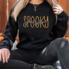 Embroidered Sweatshirt Women Halloween Sweatshirts Fall Lightweight Pullover Autumn Long Sleeve Top