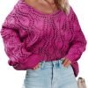 Fall Sweaters Round Neck Crochet Hollow Out Cute Winter Pullover Sweaters for Women Trendy 2024