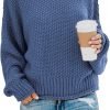 Womens 2024 Winter Fall Solid Turtleneck High Neck Balloon Long Sleeve Sweaters Pullover Outerwear