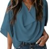 71Te2JRYCwL._AC_SL1500 Womens Blouses and Tops Short Sleeve Chiffon Shirts and Tops