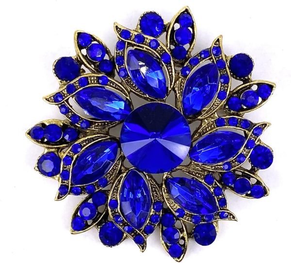 Vintage Women's Austrian Crystal Elegant Flower Brooch Wedding Broach Pin