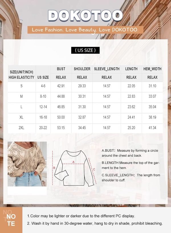 Fall Sweaters Round Neck Crochet Hollow Out Cute Winter Pullover Sweaters for Women Trendy 2024
