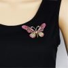 Women Large Colorful Butterfly Shaped Brooch Pin Rhinestone Crystal Butterfly Lapel Pin for Coats Jackets Sweaters Accessories