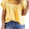 71bxEzIahfL._AC_SL1500 Women Plus Size Tops Crewneck Short Sleeve Lace Crochet Loose Casual Summer Blouses Shirts(1X-5X)
