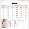 Women's Square Neck Long Sleeve Casual Loose Ribbed Knit Soft Blouses Tops