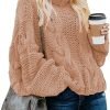 Womens 2024 Winter Fall Solid Turtleneck High Neck Balloon Long Sleeve Sweaters Pullover Outerwear