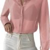 71egLi37nCL._AC_SL1500 Women's Sheer Mesh Button Up Shirt Long Sleeve See Through Blouse