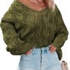 Fall Sweaters Round Neck Crochet Hollow Out Cute Winter Pullover Sweaters for Women Trendy 2024