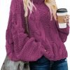 Womens 2024 Winter Fall Solid Turtleneck High Neck Balloon Long Sleeve Sweaters Pullover Outerwear