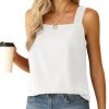 Blouse Tank Tops for Women Casual Summer Square Neck Chiffon Blouse Loose Flowy Sleeveless Tunic Shirts