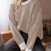 71gkpADJTUL._AC_SL1500 Women's Crewneck Cute Sweaters 2024 Striped Colorblock Fall Winter Knitted Pullover Tops