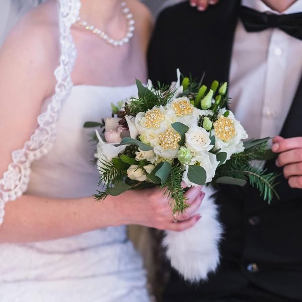 36 Pieces Clear Rhinestone Brooches for Crafts Crystal Flower Brooch Pins with Rhinestones Sliver Bulk Brooches Jewelry for Woman Flower Lapel Badge Pins DIY Wedding Bouquet Broaches Kit