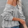 Fall Sweaters Round Neck Crochet Hollow Out Cute Winter Pullover Sweaters for Women Trendy 2024
