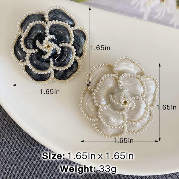 2 Pieces Flower Brooch Pin Petal Elegant Exquisite Art Brooch for Women Wedding Banquet Party Brooch Simple Pin