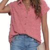 71k9Yx0qKhL._AC_SL1500 Women White Button Down Shirt Dressy Casual Work Tops Chiffon Blouse Summer Short Sleeve Shirts