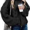 Womens 2024 Winter Fall Solid Turtleneck High Neck Balloon Long Sleeve Sweaters Pullover Outerwear