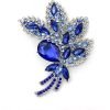 Big Large Brooch Pin Austrian Crystal Leaf Shape Bouquet Rhinestone Scarf Decoration Wreath Cloth Brooches Pins For Women Girls