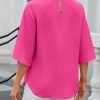 71mIZli0p0L._AC_SL1500 Women's Chiffon Blouse 3/4 Sleeve Crew Neck Loose Tops Casual Blouses Shirt