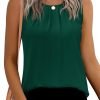 Women's Sleeveless Chiffon Tank Top Double Layers Keyhole Back Blouse Tunic S-XXL