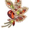 Big Large Brooch Pin Austrian Crystal Leaf Shape Bouquet Rhinestone Scarf Decoration Wreath Cloth Brooches Pins For Women Girls