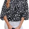 71pqUGYGclL._AC_SL1500 Women's Chiffon Blouse 3/4 Sleeve Crew Neck Loose Tops Casual Blouses Shirt