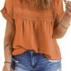 71tKbj5Z7oL._AC_SL1500 Women Plus Size Tops Crewneck Short Sleeve Lace Crochet Loose Casual Summer Blouses Shirts(1X-5X)
