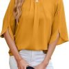 71w7kx8VhrL._AC_SL1500 Women's Chiffon Blouse 3/4 Sleeve Crew Neck Loose Tops Casual Blouses Shirt