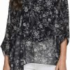 Women Chiffon Blouse Floral Batwing Sleeve Beach Cover Loose Tunic Shirt Tops