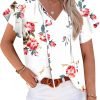 Womens 2024 Summer Tunic Tops Casual Short Sleeve Blouses V Neck Dressy Chiffon Boho Tshirts