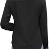 Womens Button Down Shirts Long Sleeve V Neck Collared Blouses Office Work Tops Chiffon Dressy Casual Shirts