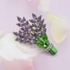Lavender flower brooch crystal rhinestone tulip brooch elegant accessories jewelry women brooches and pins fashion jewelry wedding flowers lapel pin