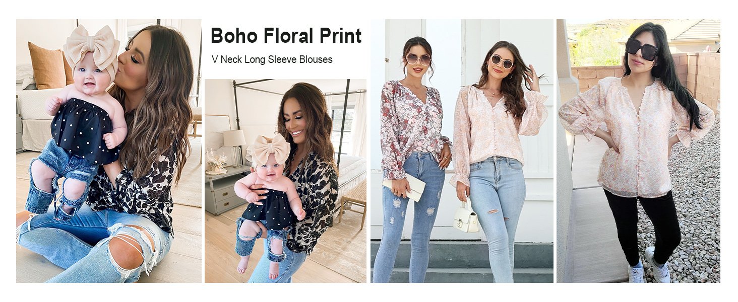 long sleeve boho tops