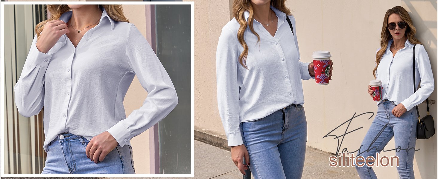 womens white button down shirt