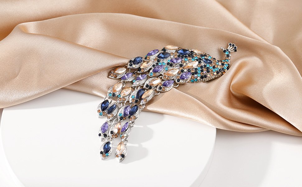 peacock brooch