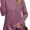 Long Sleeve Shirts for Women Lightweight Crew Neck Casual Tunic Tops