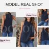 Womens Casual Sleeveless Shirts Halter Neck Leopard Print Tank Top and Blouses