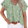 Womens 2024 Summer Tunic Tops Casual Short Sleeve Blouses V Neck Dressy Chiffon Boho Tshirts