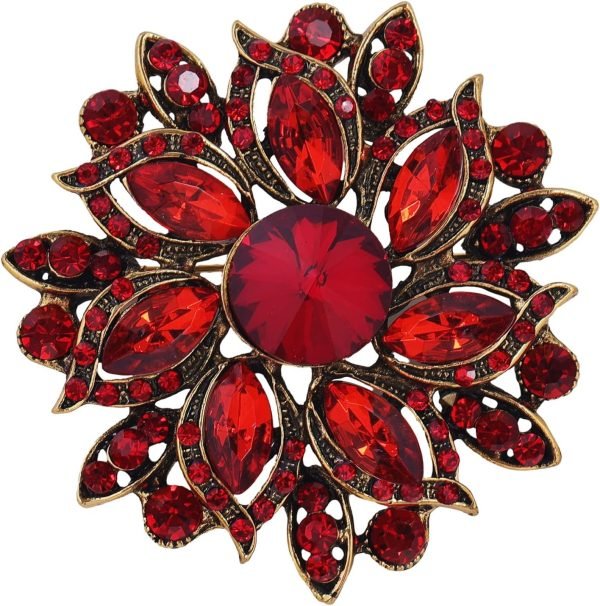 Vintage Women's Austrian Crystal Elegant Flower Brooch Wedding Broach Pin