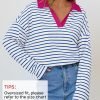 810S_nu8qBL._AC_SL1500 Womens Striped Long Sleeve Shirts 2024 Casual V Neck Oversized Sweatshirt Loose Fit Tunic Tops Fall Blouses
