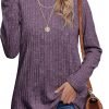 Long Sleeve Shirts for Women Lightweight Crew Neck Casual Tunic Tops
