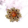 Vintage Women's Austrian Crystal Elegant Flower Brooch Wedding Broach Pin