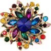 Vintage Women's Austrian Crystal Elegant Flower Brooch Wedding Broach Pin