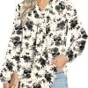 Women's Fall Long Sleeve Chiffon Blouse Winter V-Neck Tunic Tops Business Shirt
