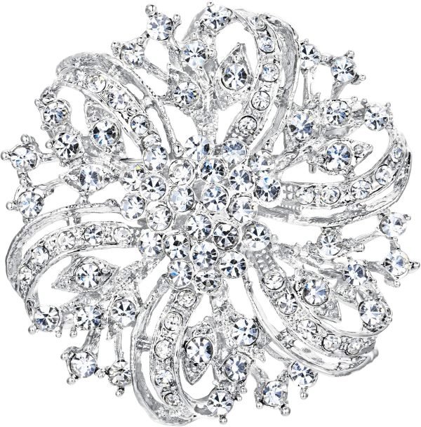 817qWKTVgVL._AC_SL1500 Austrian Crystal Vintage Inspired Bridal Flower Brooch Corsage