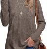 Long Sleeve Shirts for Women Lightweight Crew Neck Casual Tunic Tops
