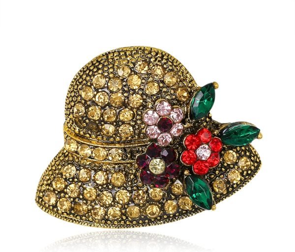 Crystal Pearl Initial Brooch Gold Plated Enamel Colorful Letter Alphabet Breastpin Pin for GIFTS